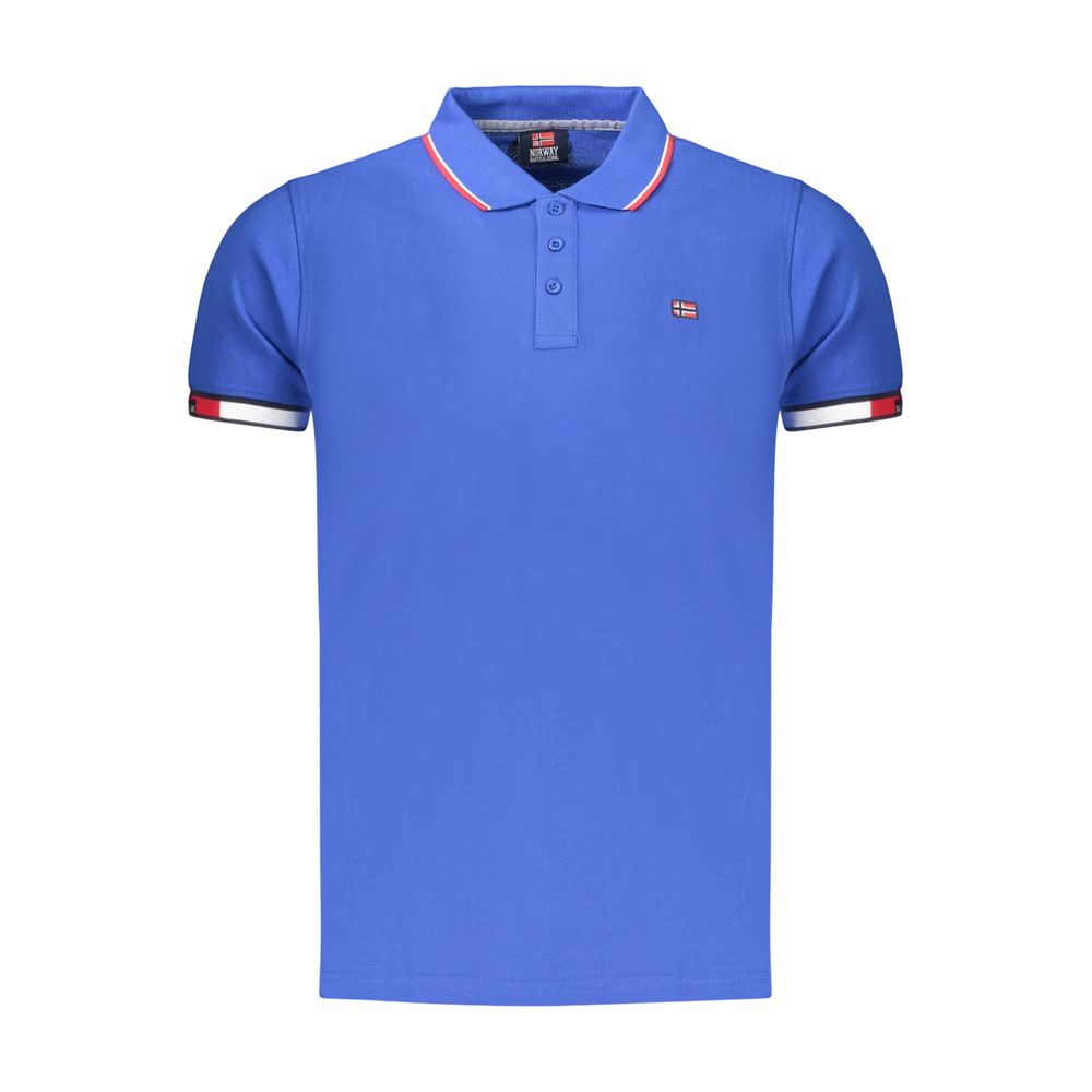 Norway 1963 Blaues Baumwoll-Poloshirt für Herren