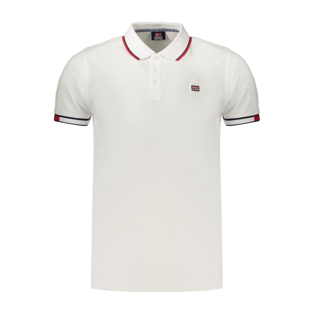 Norway 1963 Weißes Herren-Poloshirt aus Baumwolle