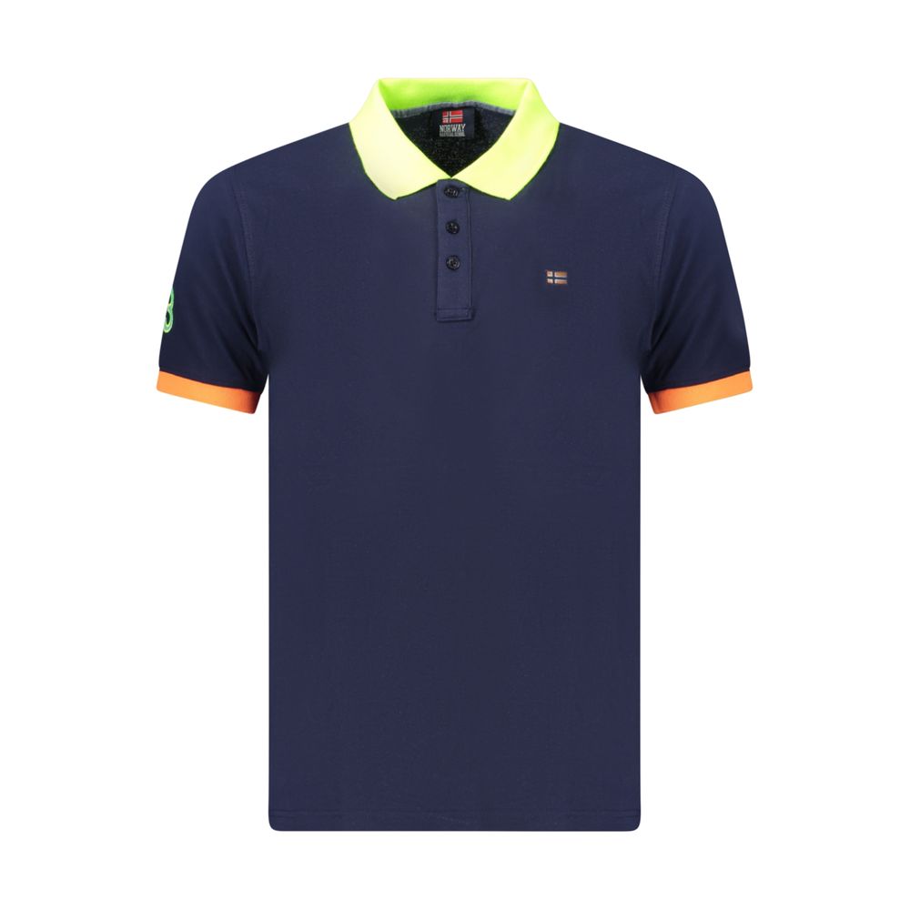 Norway 1963 Blaues Baumwoll-Poloshirt für Herren