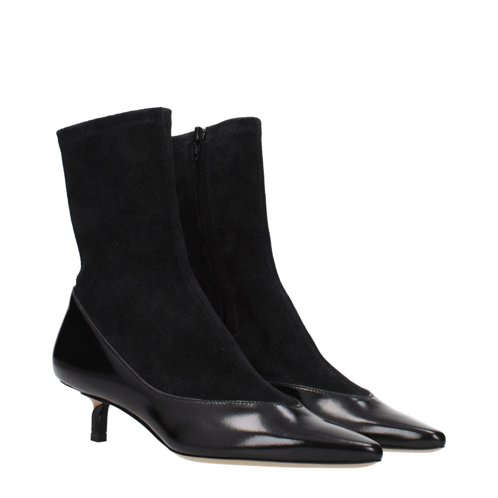 Jacquemus Schwarze Leder-Stiefeletten