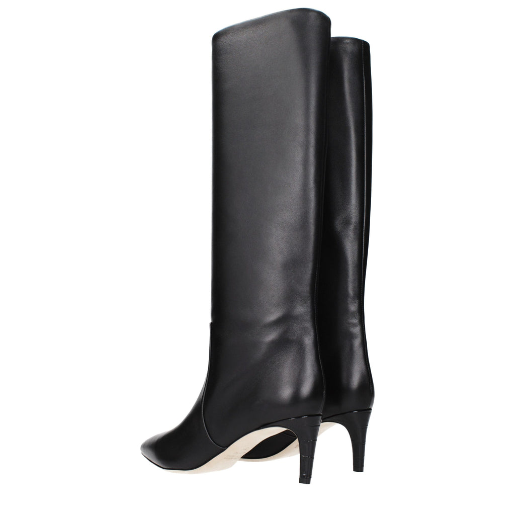 Paris Texas Schwarze Leder-Stiefeletten