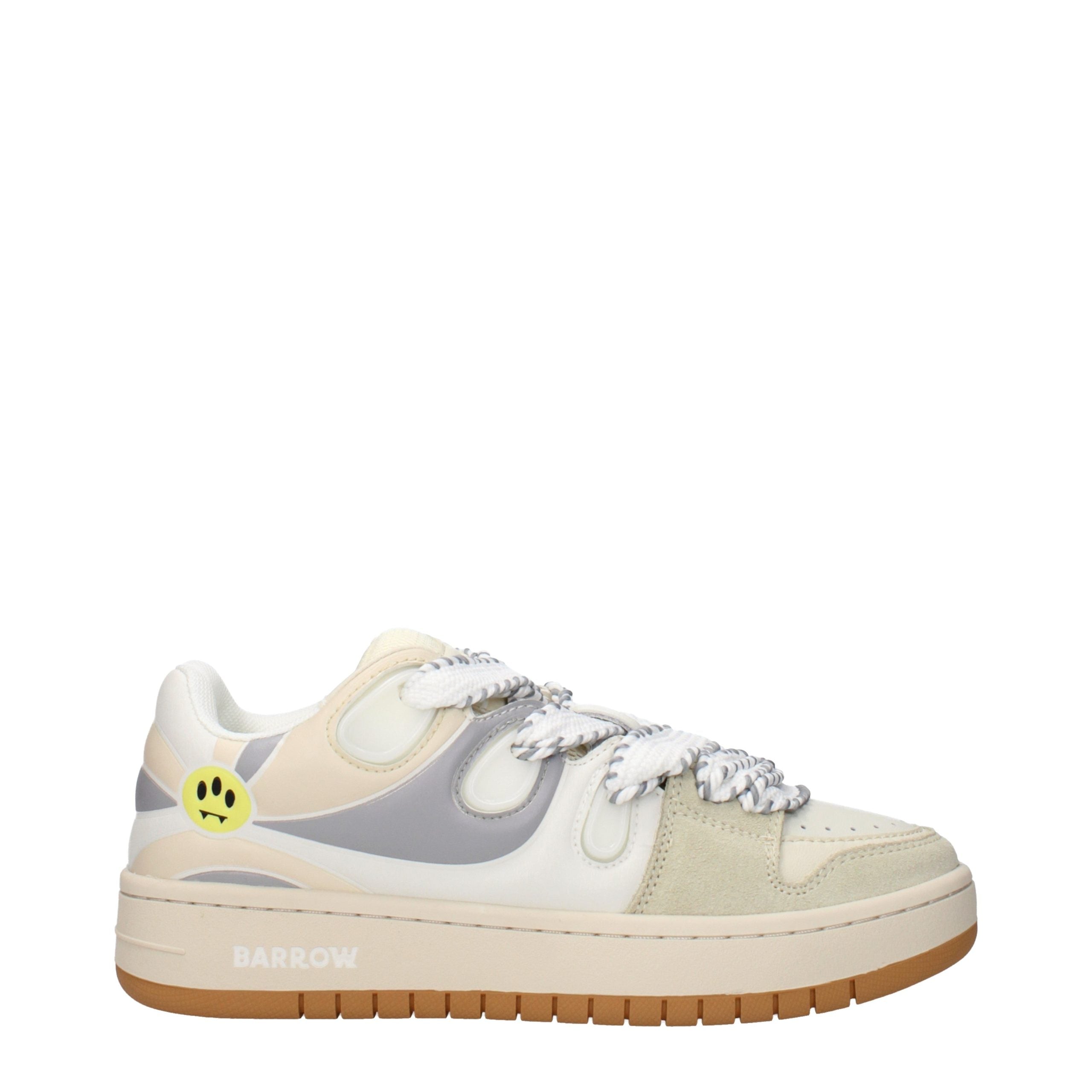Barrow Beige Leather Low Top Sneakers