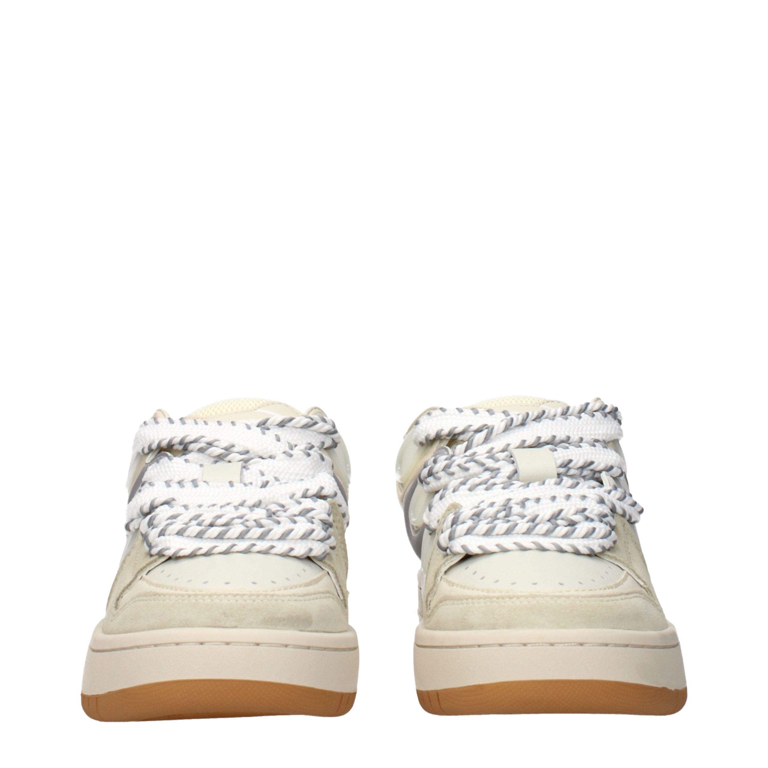 Barrow Beige Leather Low Top Sneakers