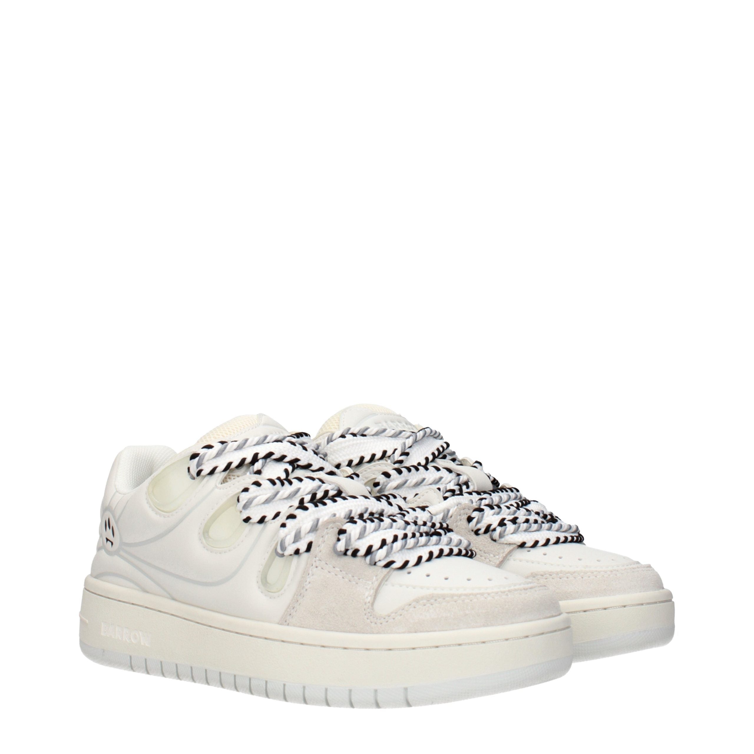 Barrow Weiße Low-Top-Sneaker aus Leder
