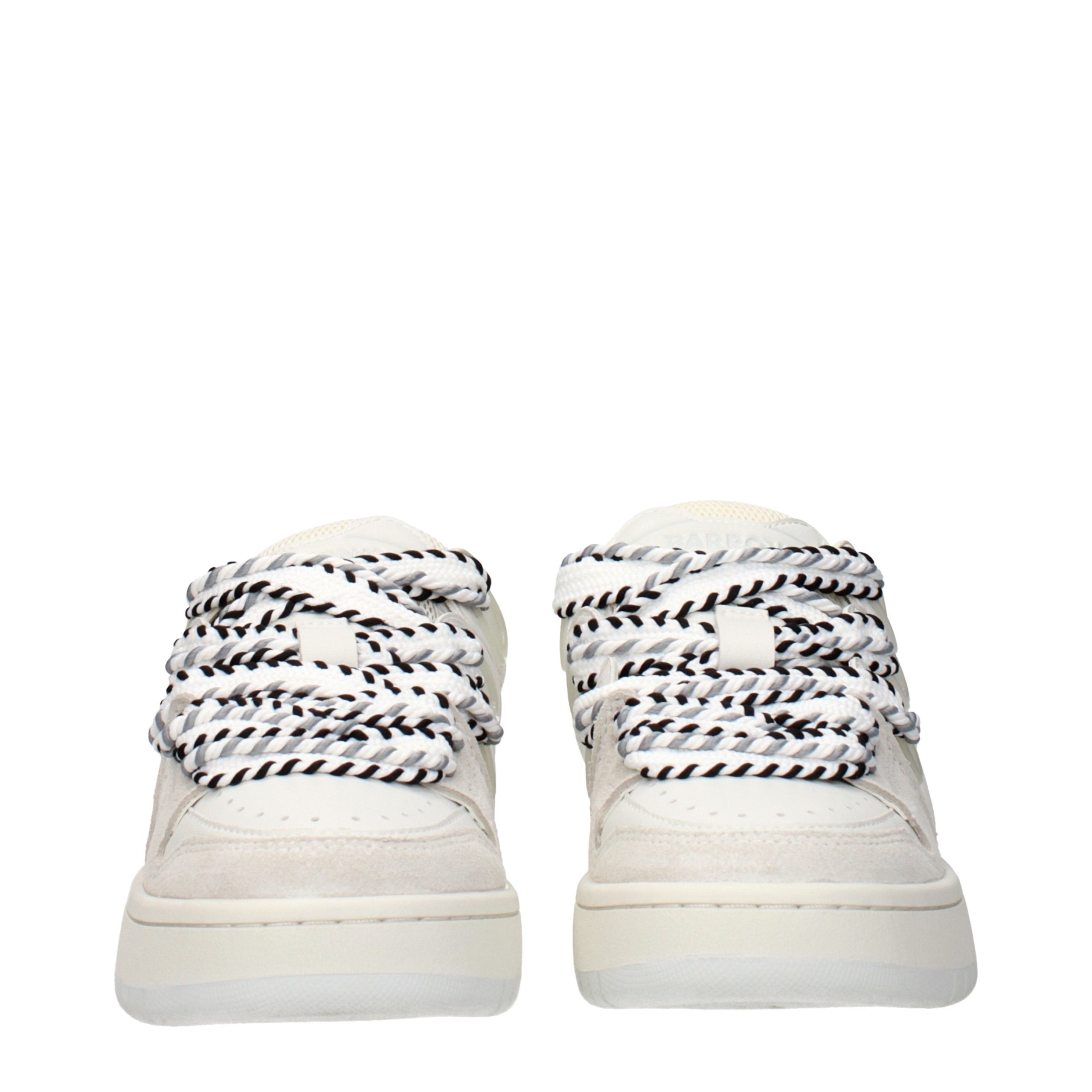 Barrow Weiße Low-Top-Sneaker aus Leder
