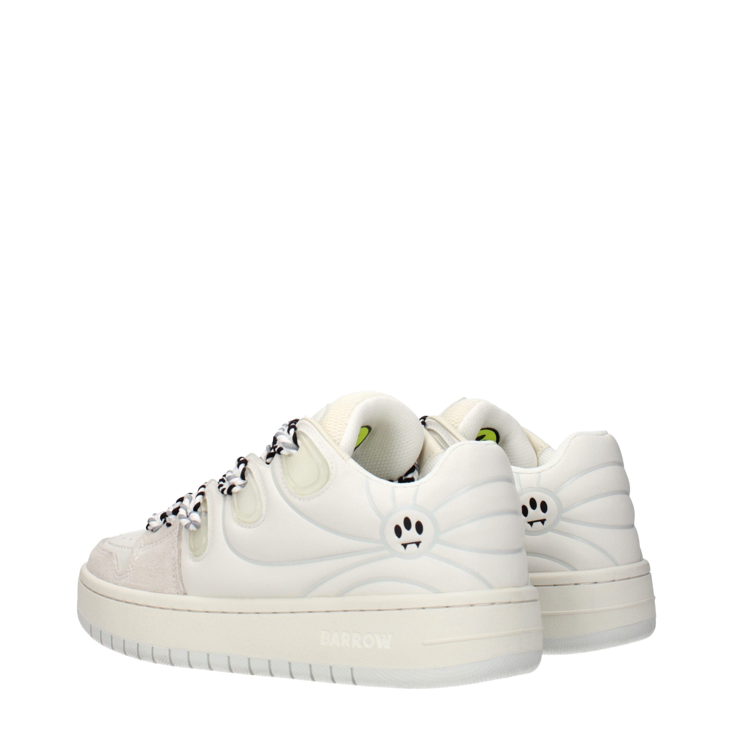 Barrow Weiße Low-Top-Sneaker aus Leder