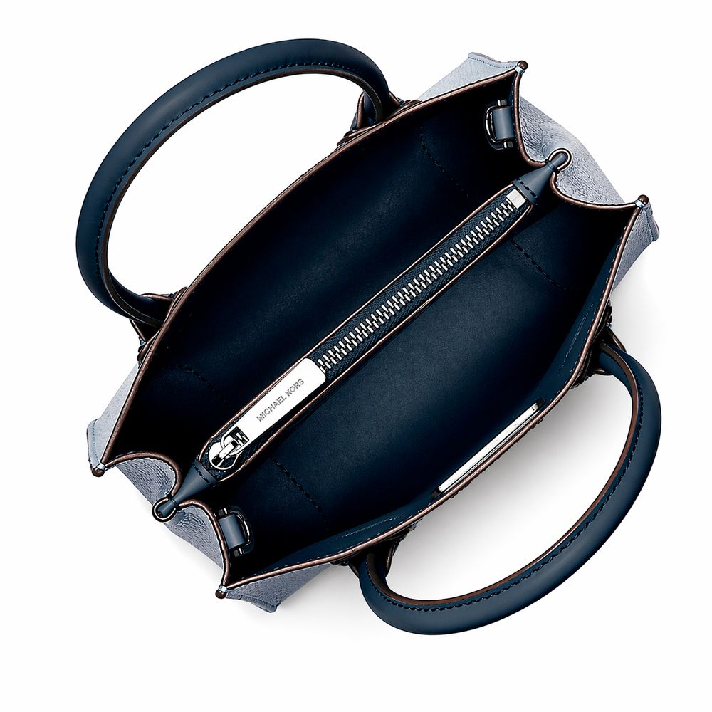 Michael Kors Blaue Pelz Handtasche