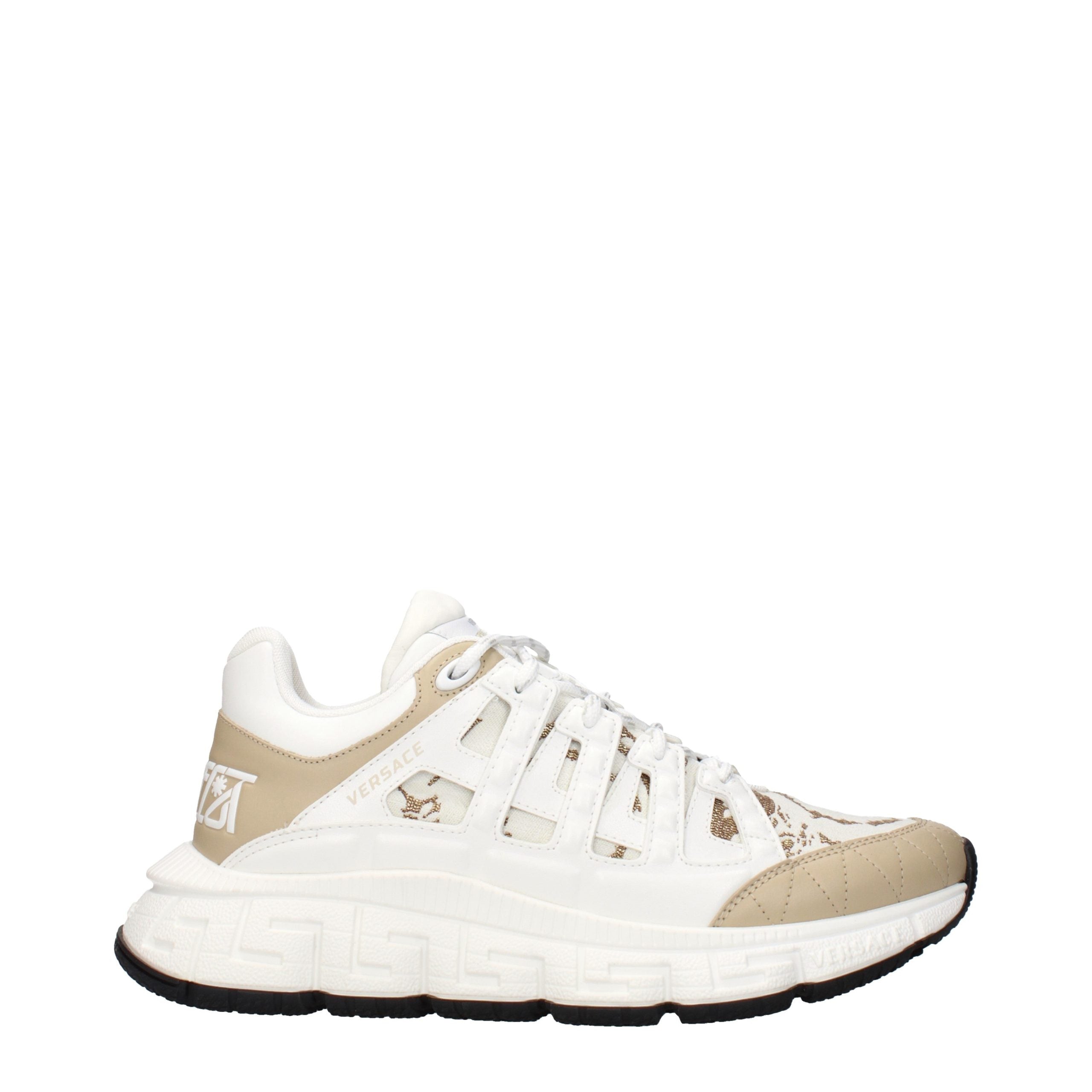 Versace Weiße Stoff-Sneaker im Athletic-Look