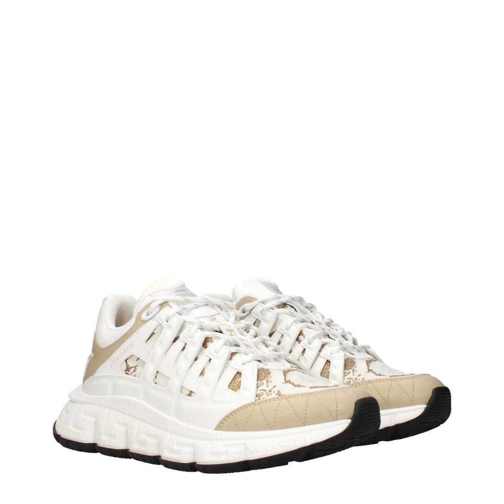 Versace Weiße Stoff-Sneaker im Athletic-Look