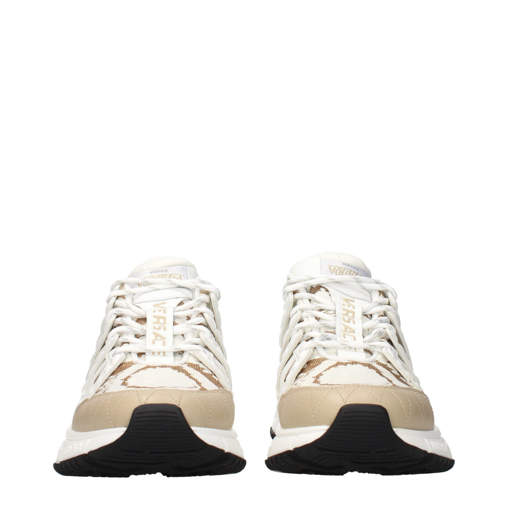 Versace Weiße Stoff-Sneaker im Athletic-Look