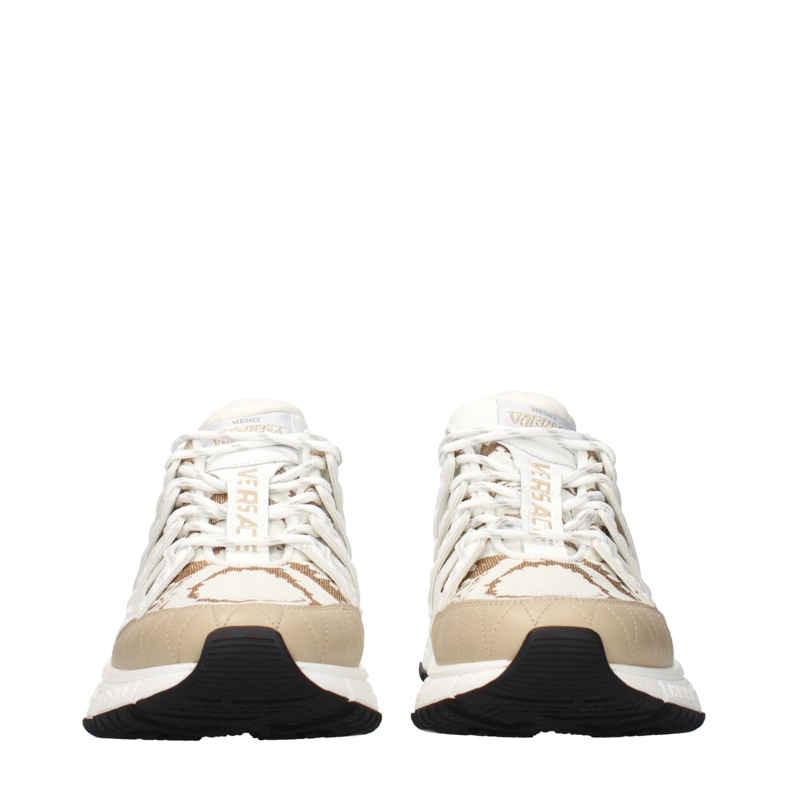 Versace Weiße Stoff-Sneaker im Athletic-Look