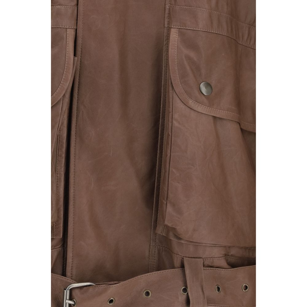 Calvin Klein Braune Lammlederjacke Ovis Aries Aries