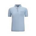 Aragona Cashmere Blaues Baumwoll-Polohemd