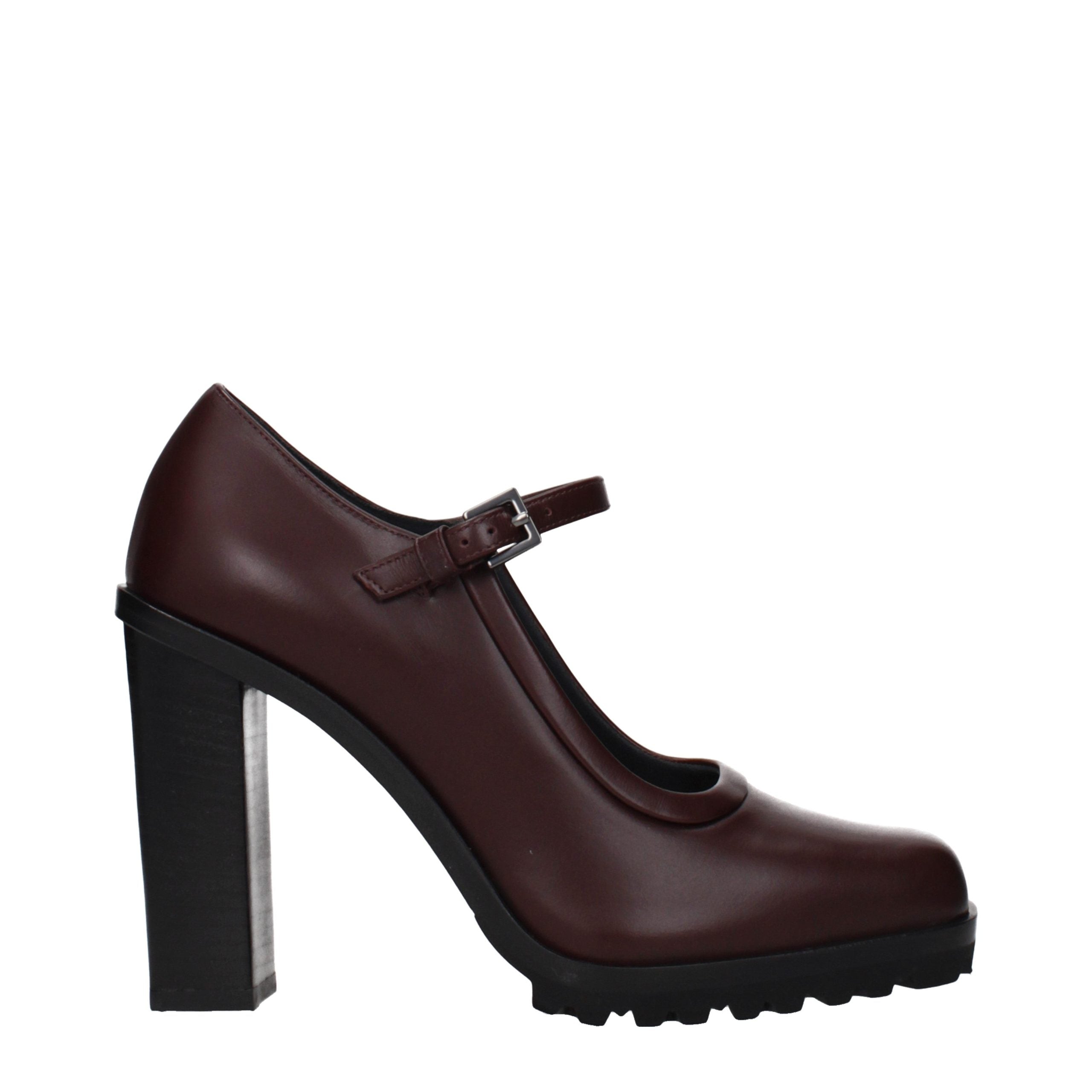Max Mara Braune Leder Pumps mit hohem Absatz
