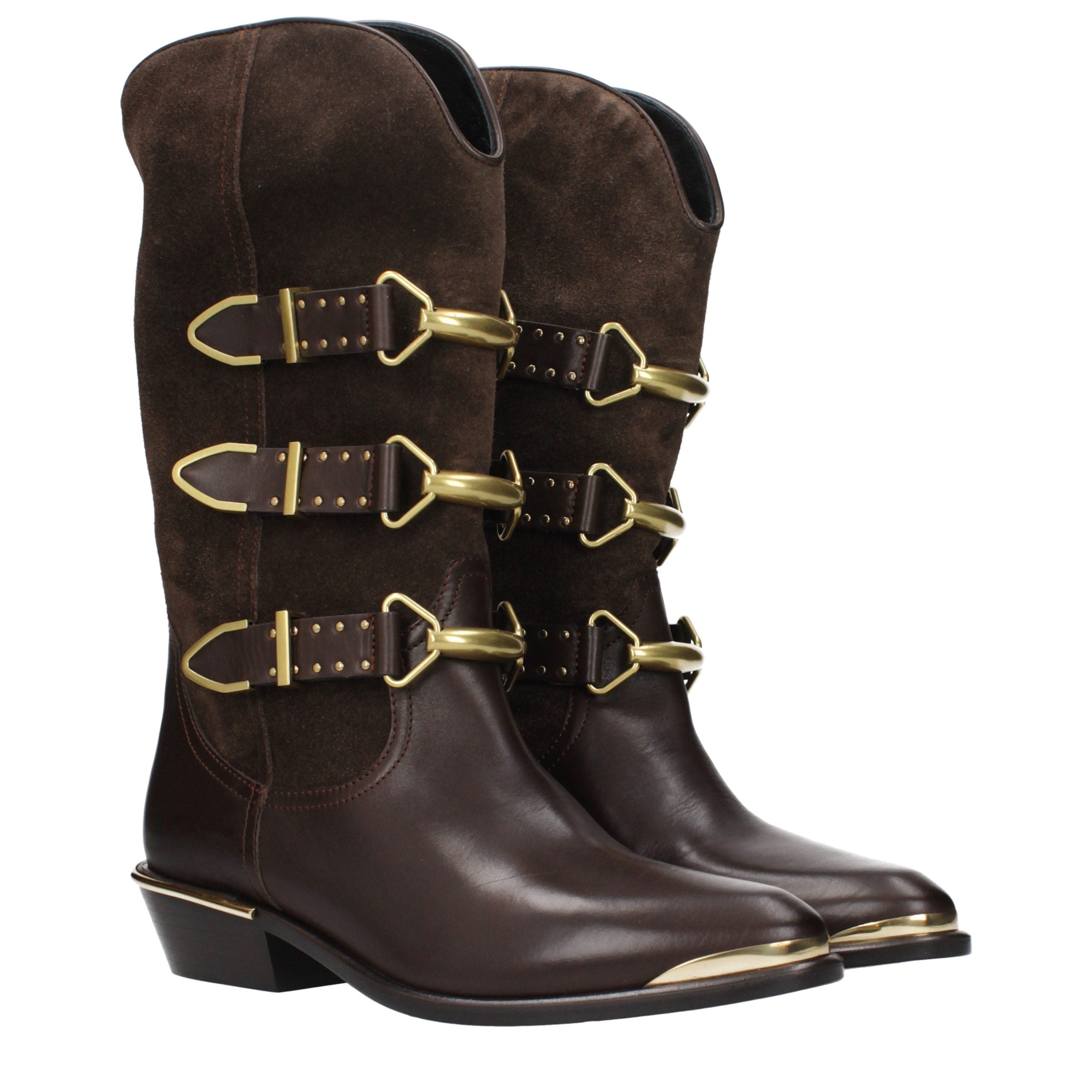 Isabel Marant Braune Lederstiefeletten