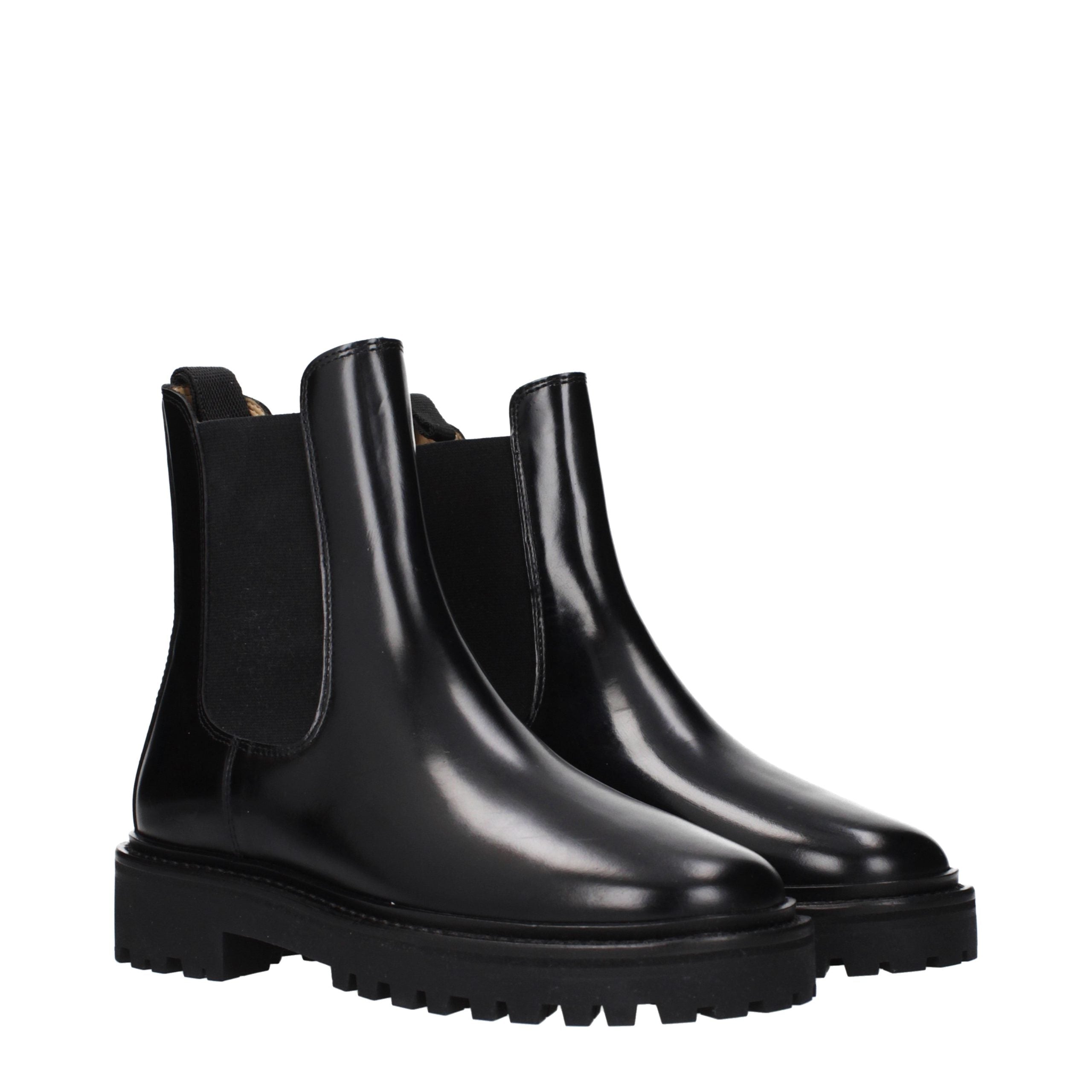 Isabel Marant Schwarze Leder-Stiefeletten