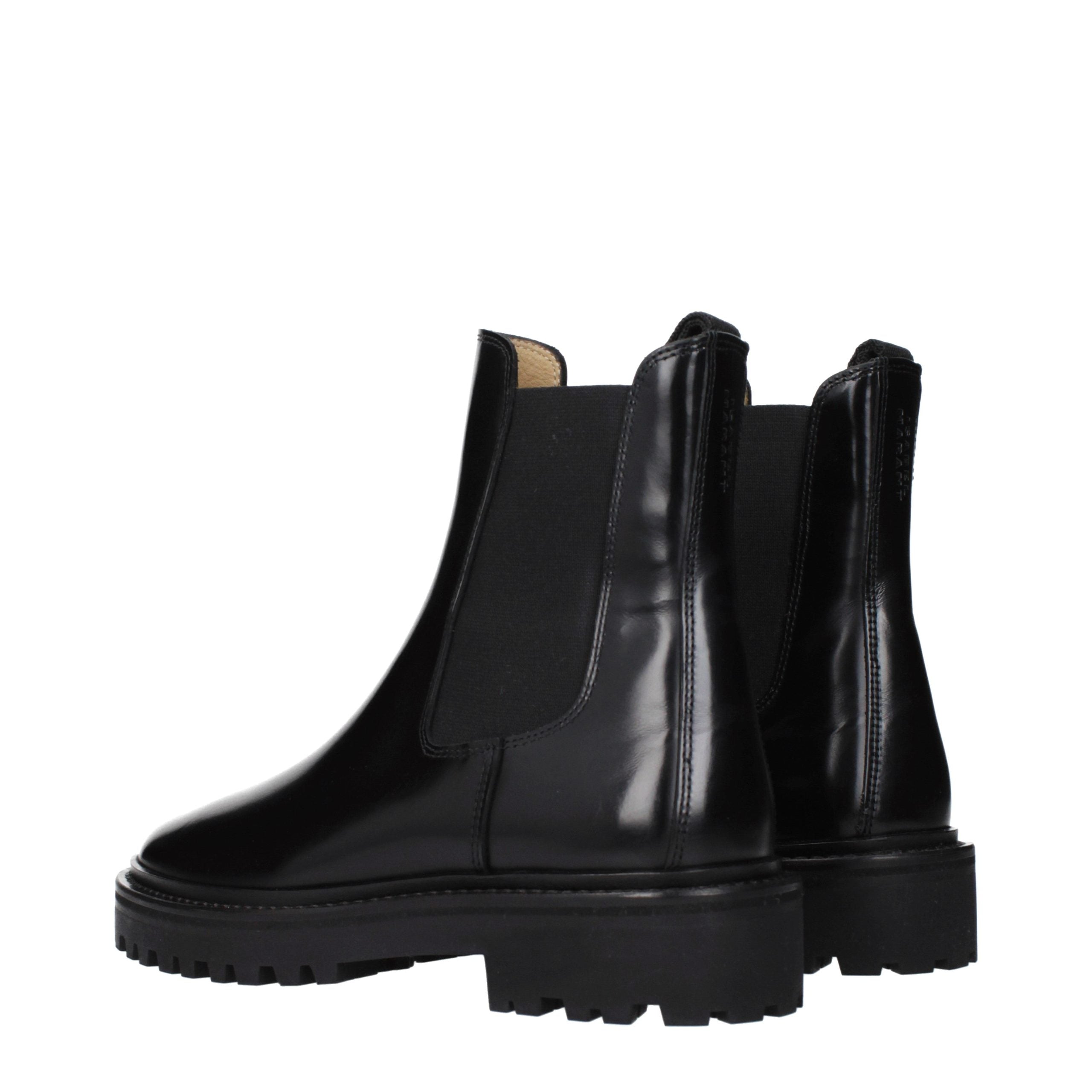 Isabel Marant Schwarze Leder-Stiefeletten