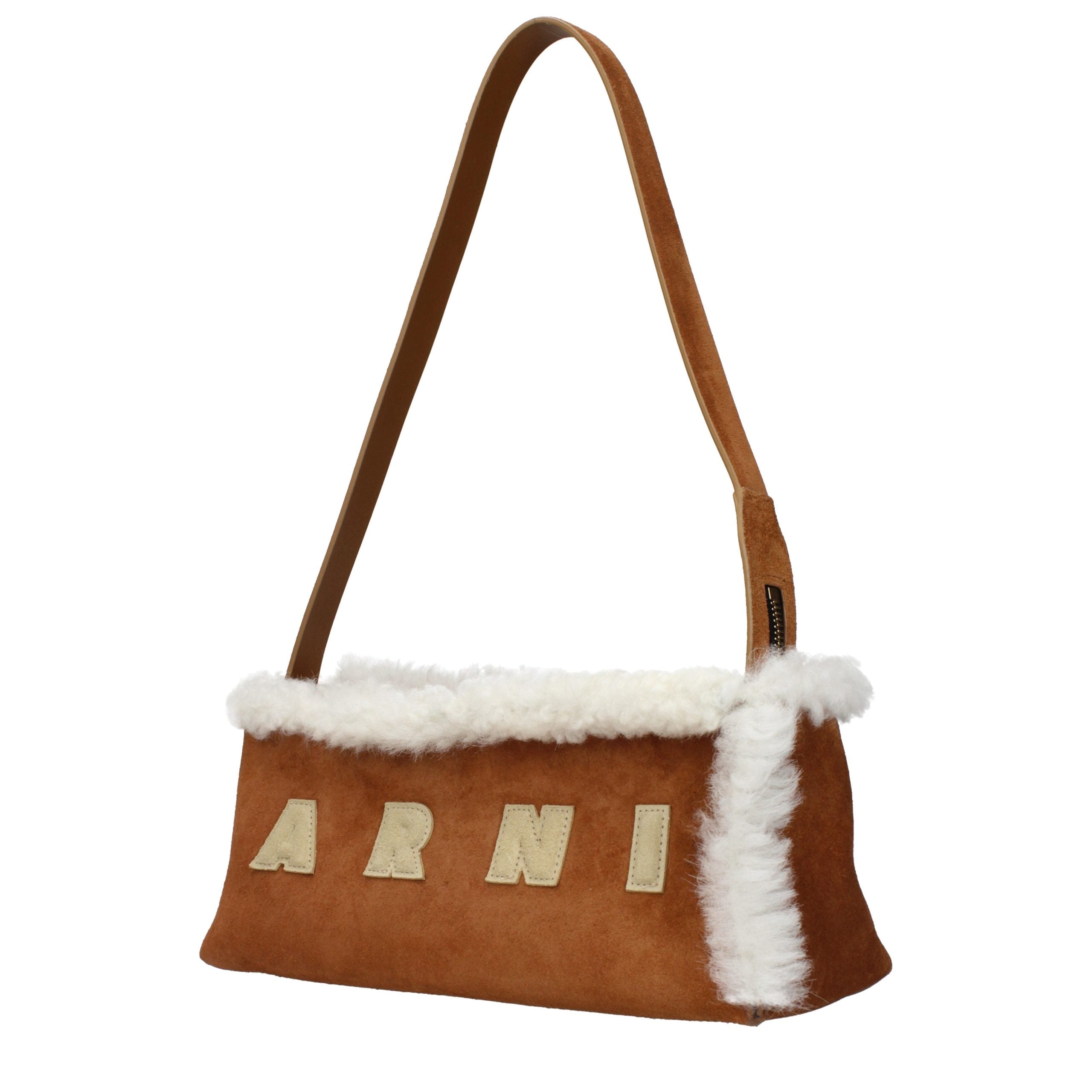 Marni Braune Leder Schultertasche
