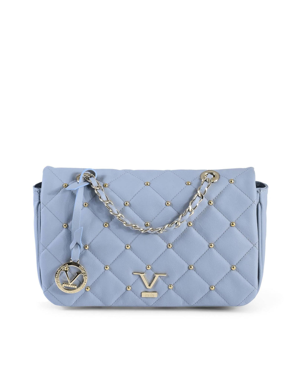 19V69 Italia Schultertasche aus blauem Leder
