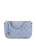 19V69 Italia Schultertasche aus blauem Leder