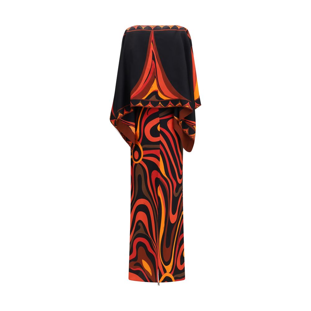 Emilio Pucci Orangefarbenes Seiden-Maxikleid