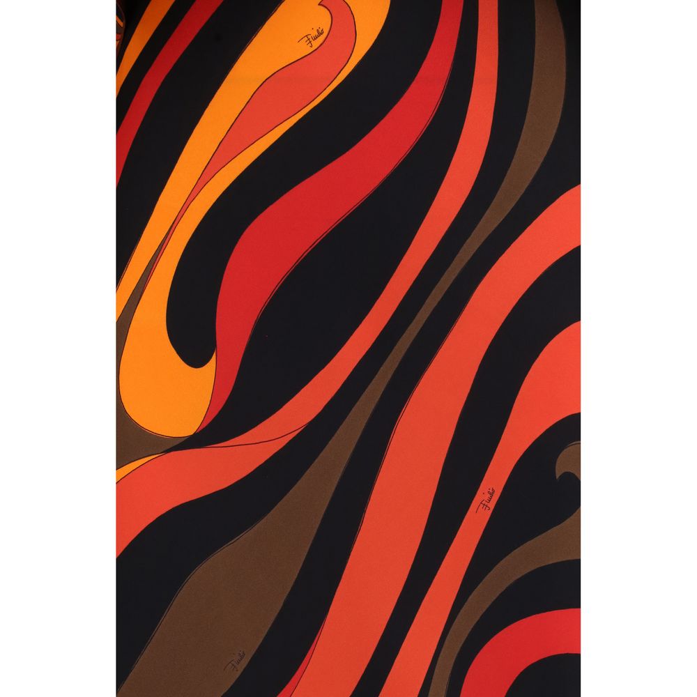 Emilio Pucci Orangefarbenes Seiden-Maxikleid