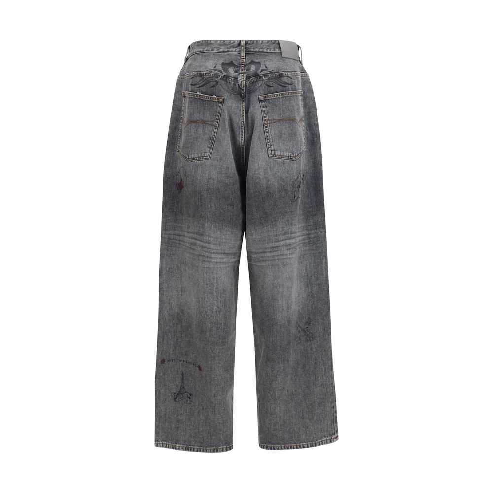 Balenciaga Graue Jeans aus Baumwolle im Relaxed Fit