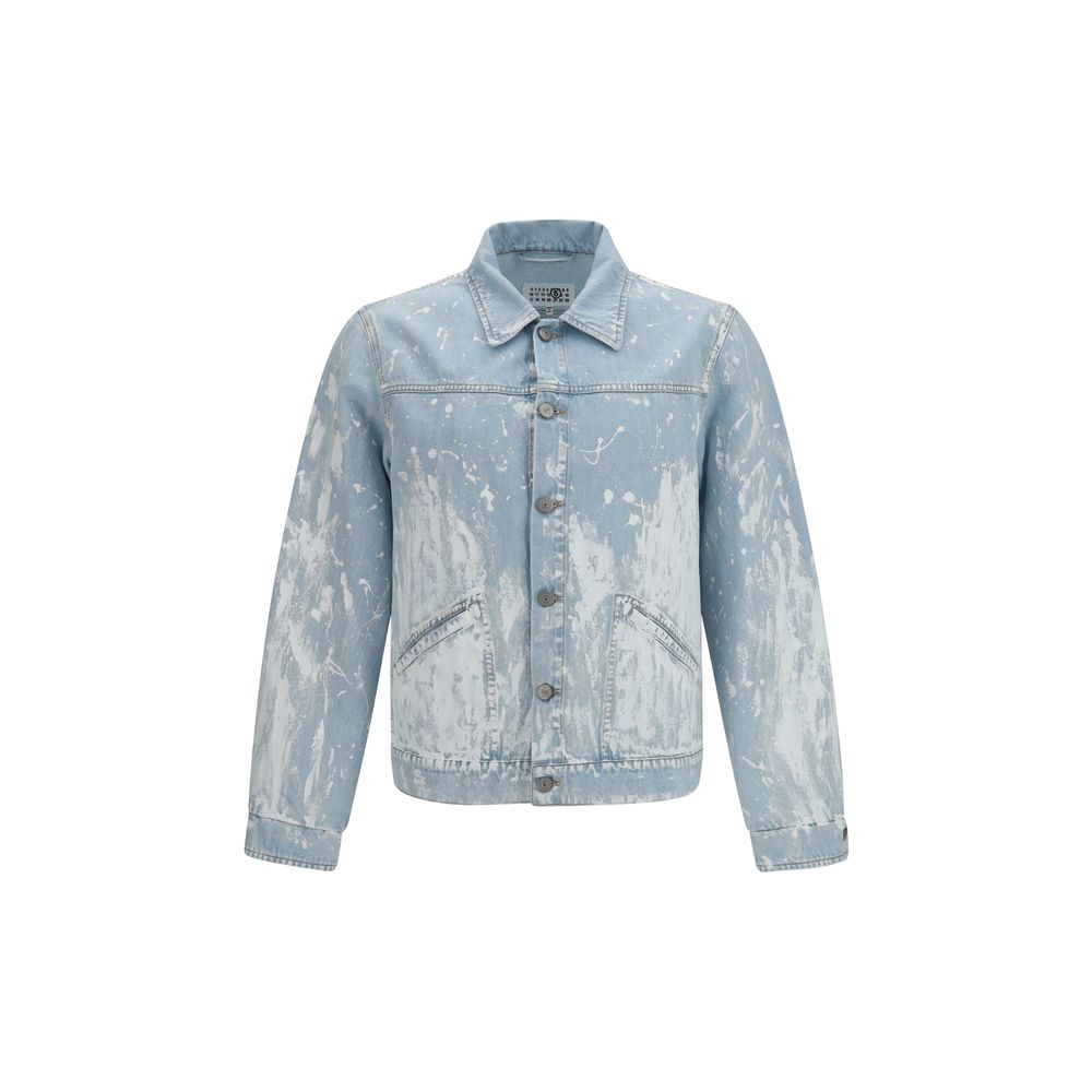 MM6 Blaue Jeansjacke aus Baumwolle