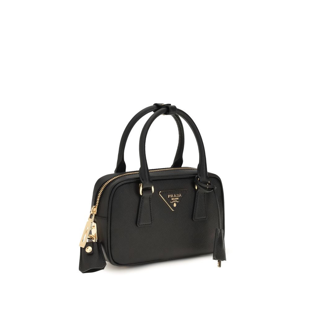Prada Schwarze Kalbsleder Bos Taurus Handtasche