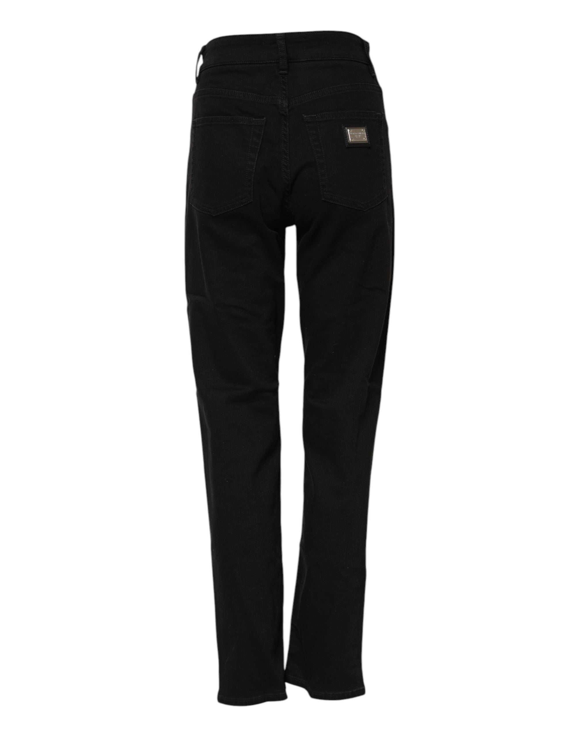 Dolce & Gabbana Schwarze Boyfriend Jeans aus Baumwoll-Stretch-Denim