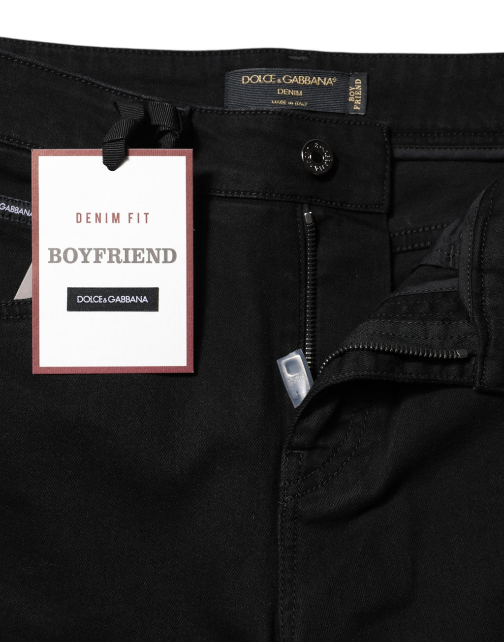 Dolce & Gabbana Schwarze Boyfriend Jeans aus Baumwoll-Stretch-Denim