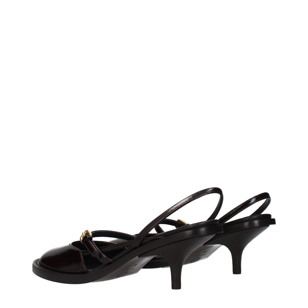 Dries Van Noten Braune Leder-Plateau-Sandalen