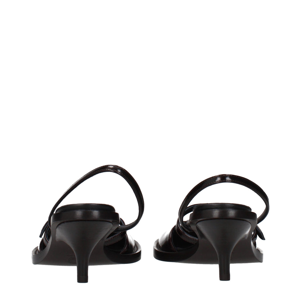 Dries Van Noten Braune Leder-Plateau-Sandalen