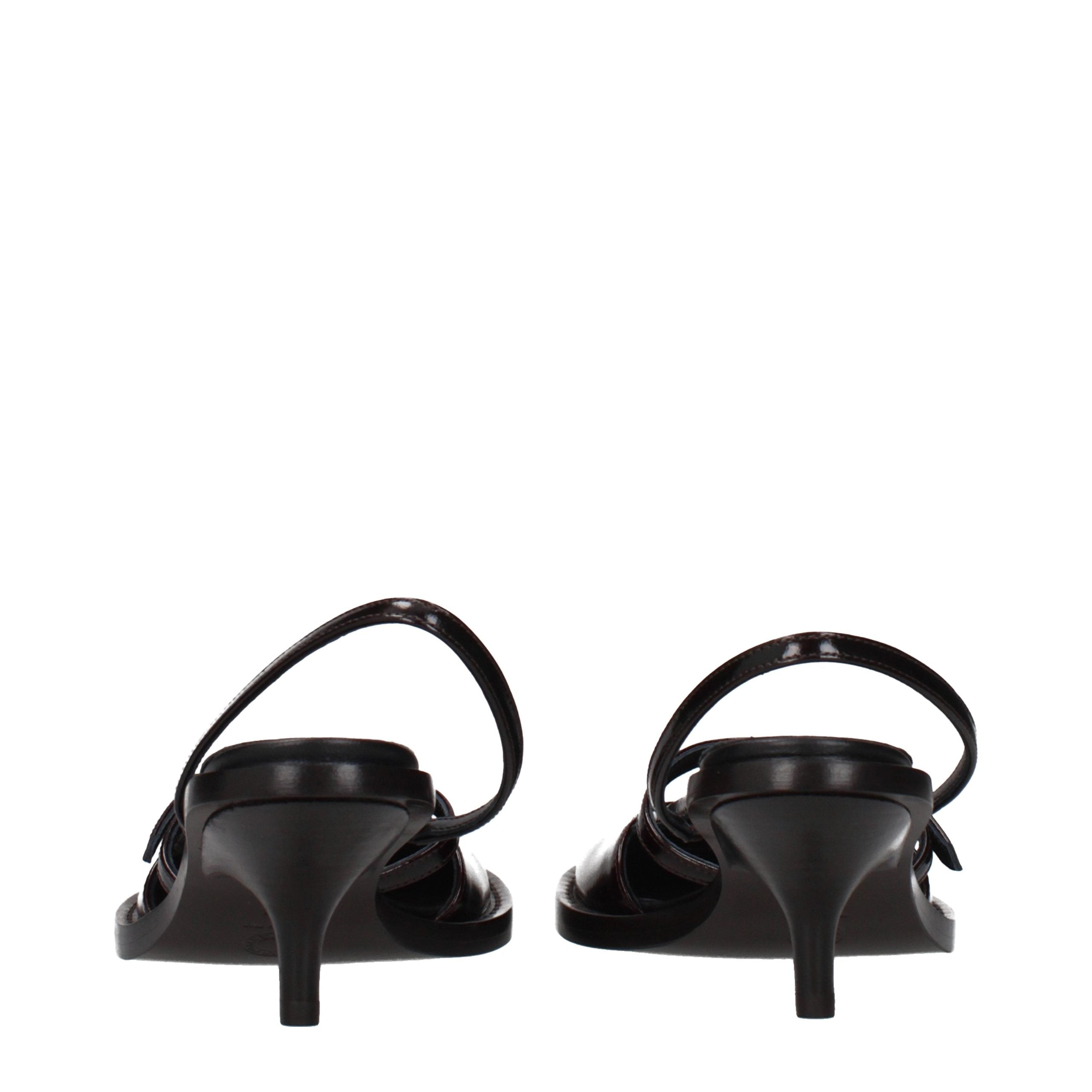 Dries Van Noten Braune Leder-Plateau-Sandalen