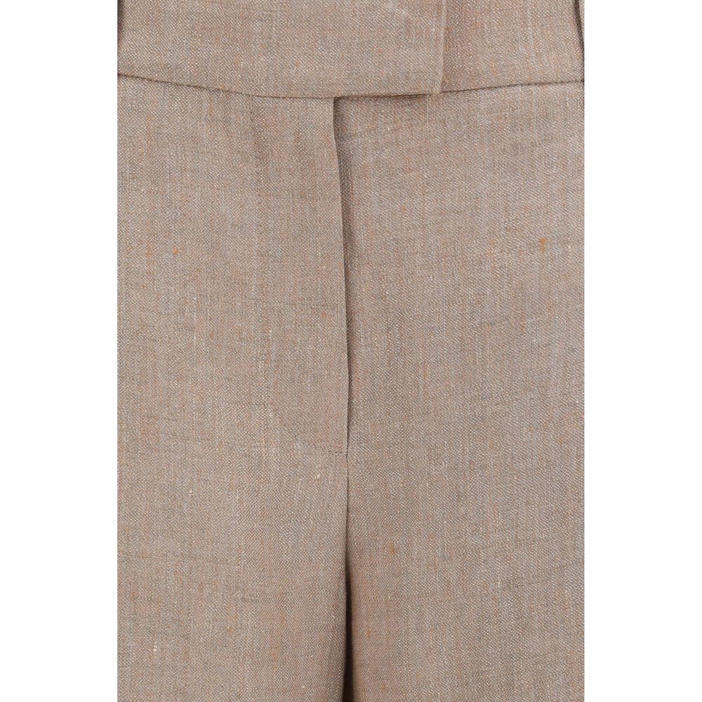 Brunello Cucinelli Beige Leinen Freizeithose