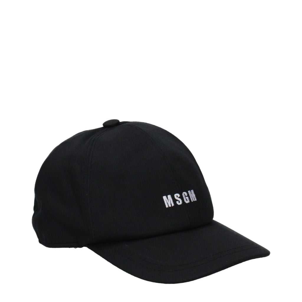 MSGM Schwarze Baumwollkappe (Baseball Cap)