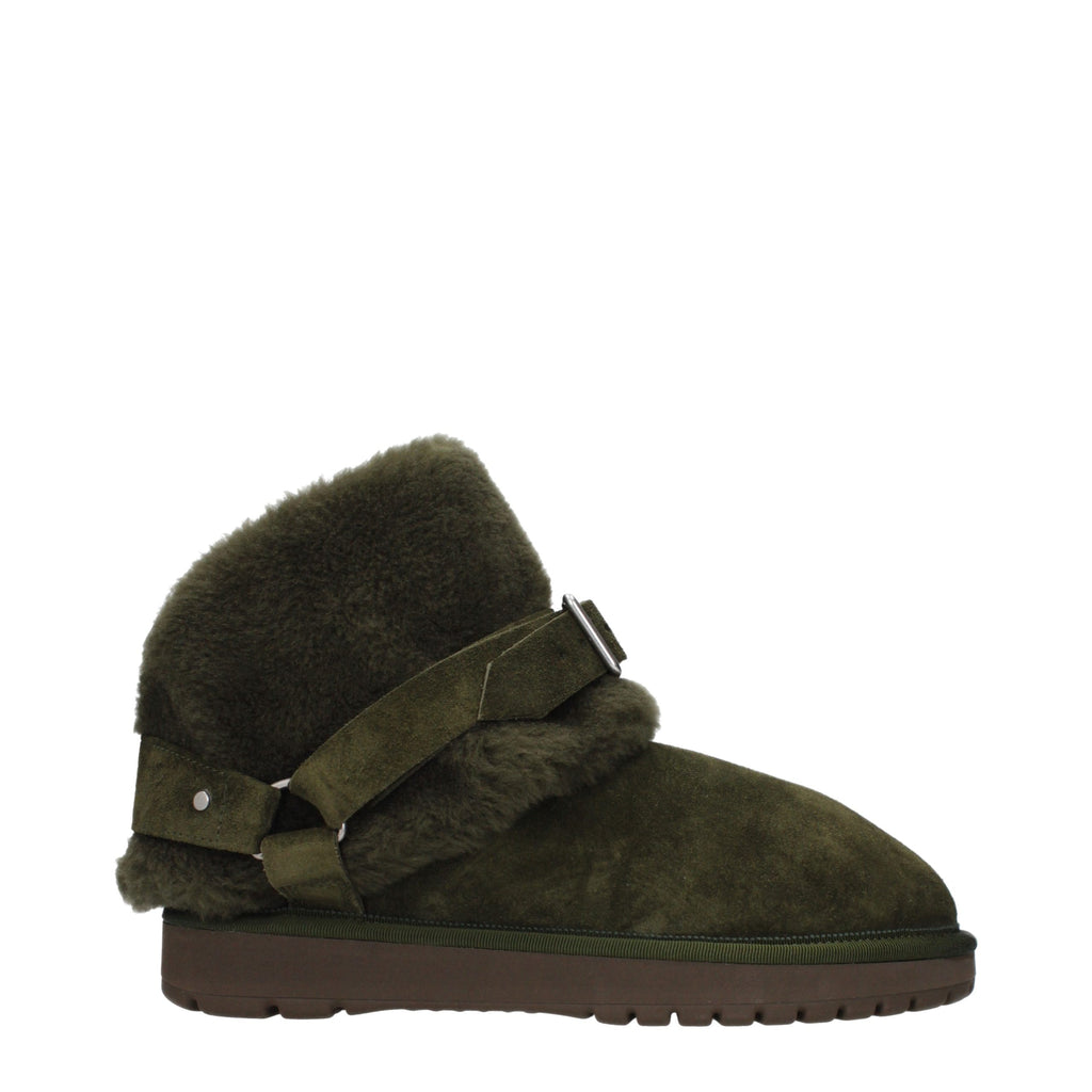 Burberry Grüne Leder-Ankle Boots