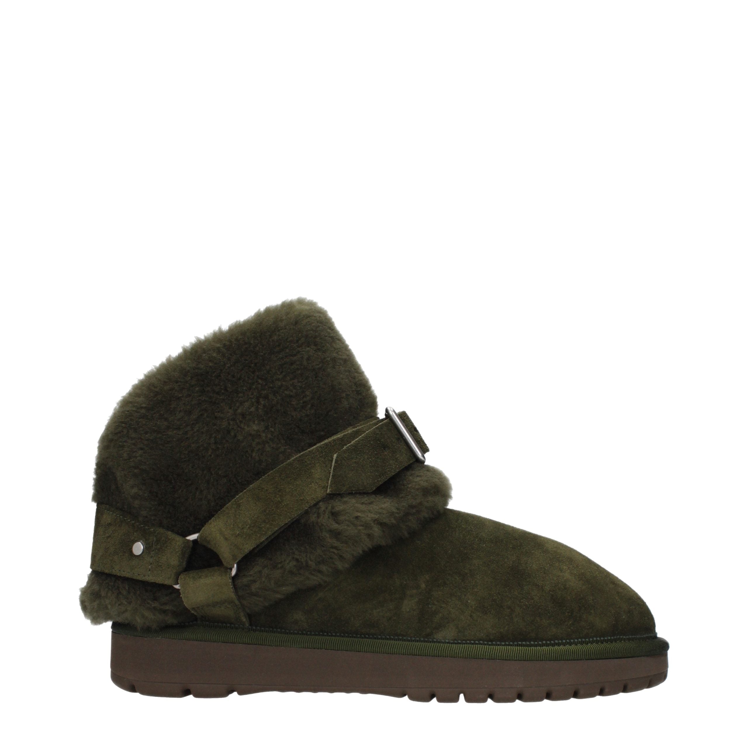 Burberry Grüne Leder-Ankle Boots