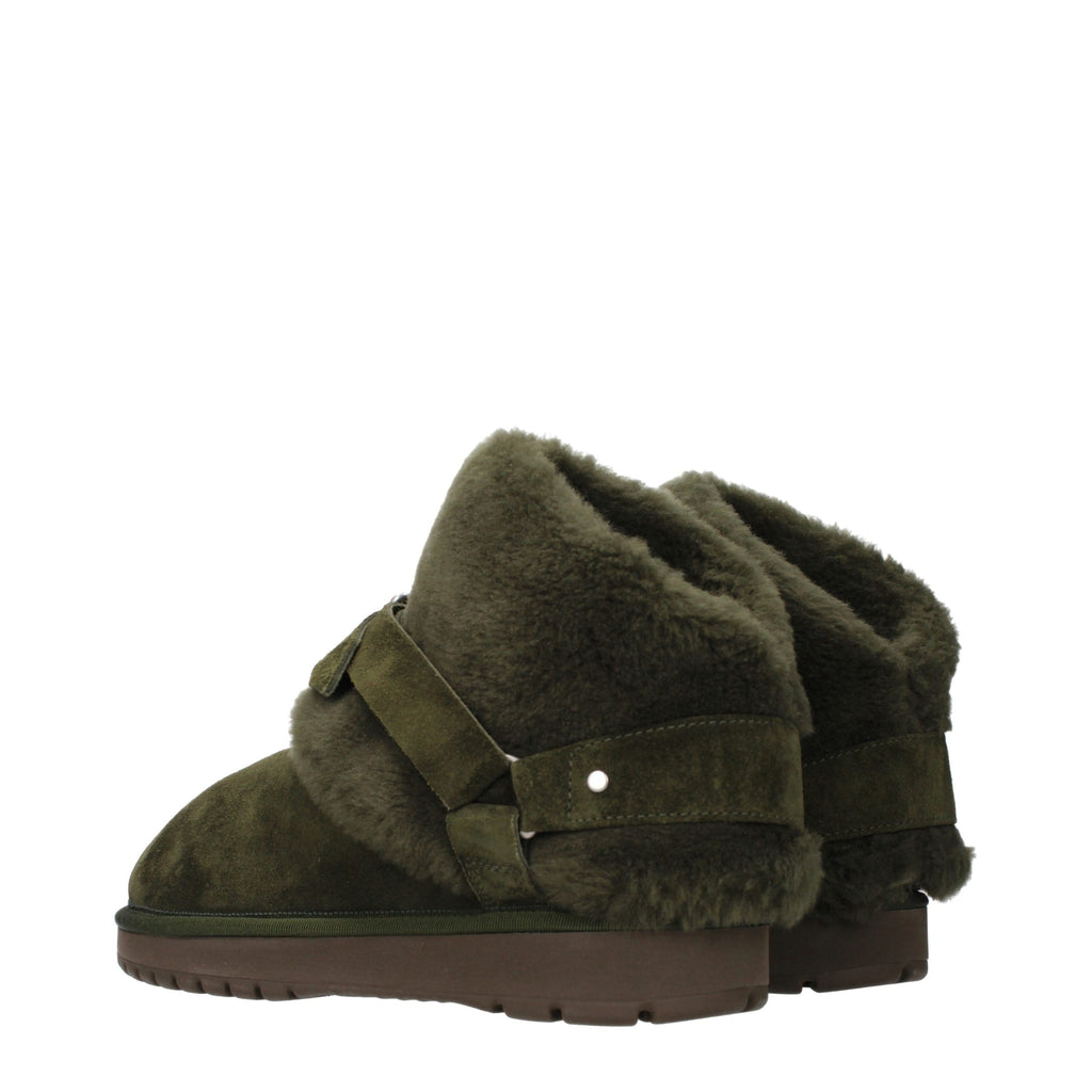 Burberry Grüne Leder-Ankle Boots
