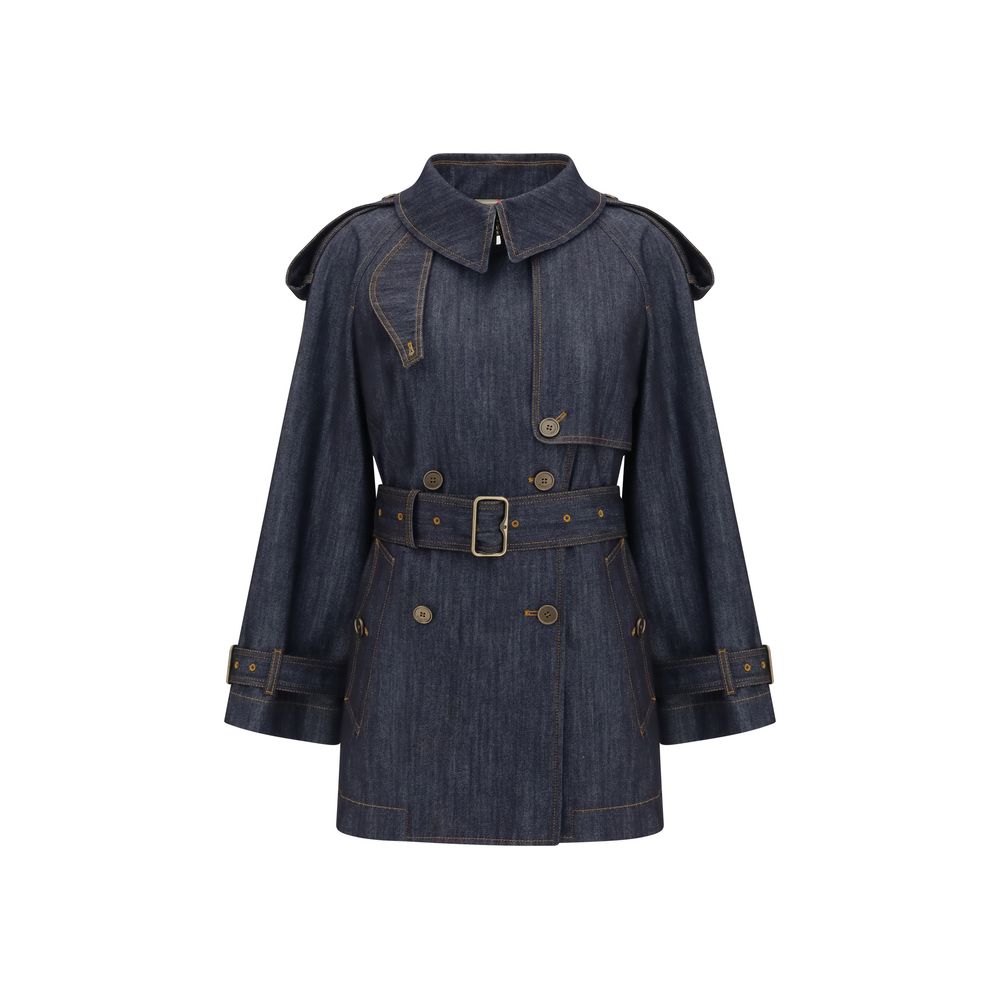 Burberry Blauer Baumwoll-Trenchcoat