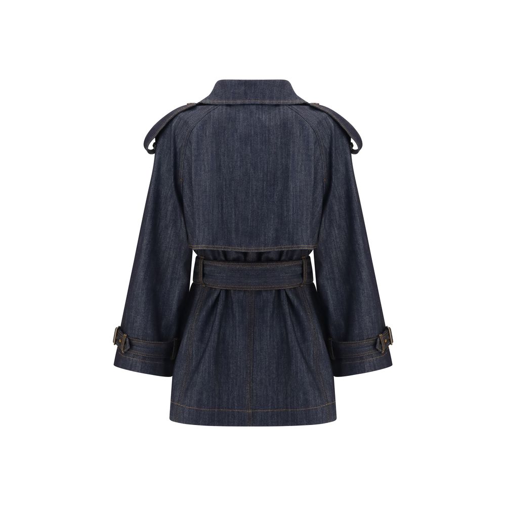 Burberry Blauer Baumwoll-Trenchcoat
