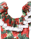 Dolce & Gabbana Multicolor Geranium Flower Spitzen-Maxikleid
