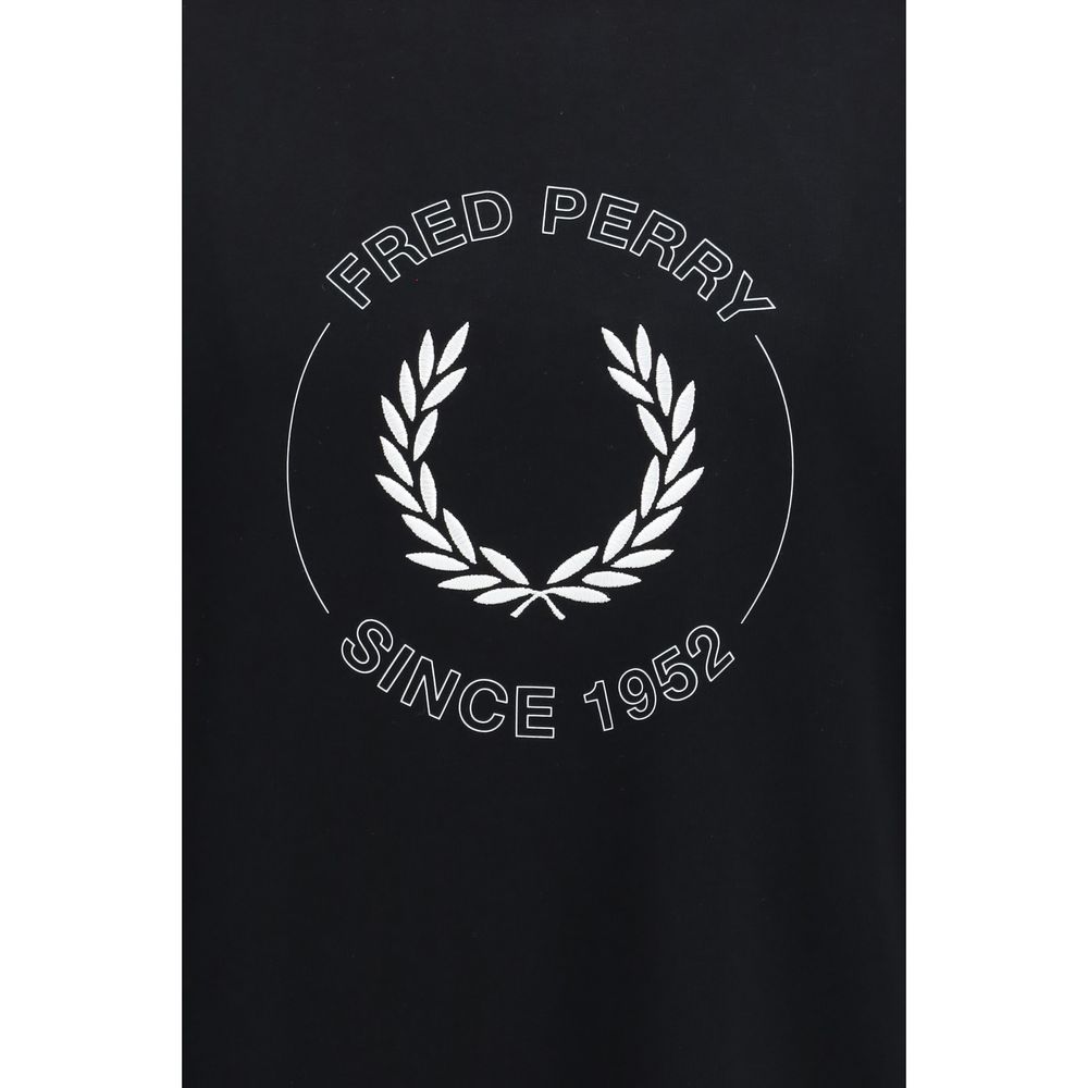 Fred Perry Schwarzes Baumwoll-T-Shirt