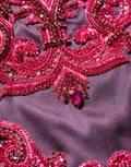 Dolce & Gabbana Lila Seiden-Abendkleid mit Kristallen und Trägern, bodenlang