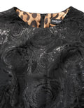 Dolce & Gabbana Schwarzes A-Linien-Kleid mit Blumenjacquard-Muster