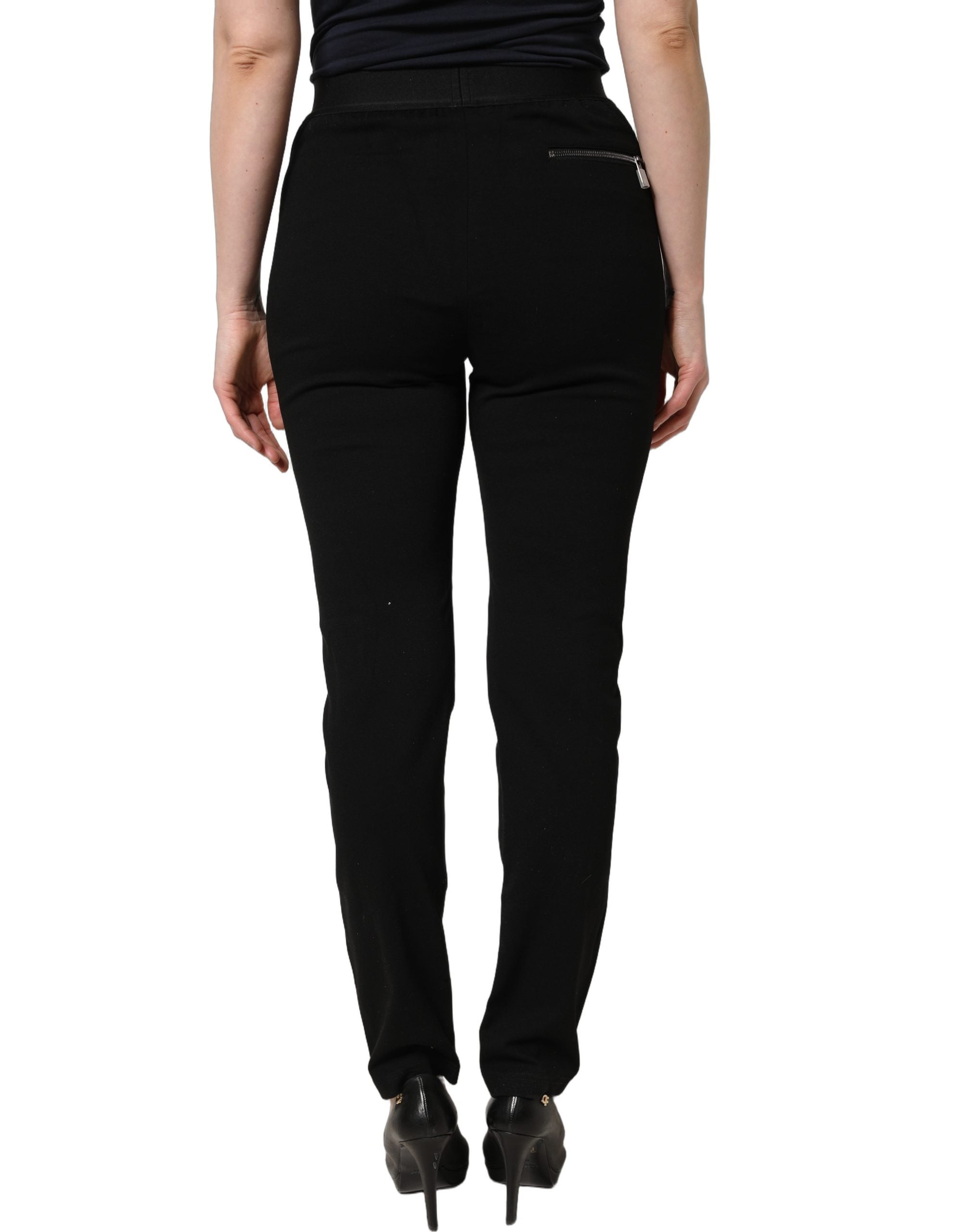 Dolce & Gabbana Schwarze Skinny-Hose aus Viskose mit mittlerer Taille