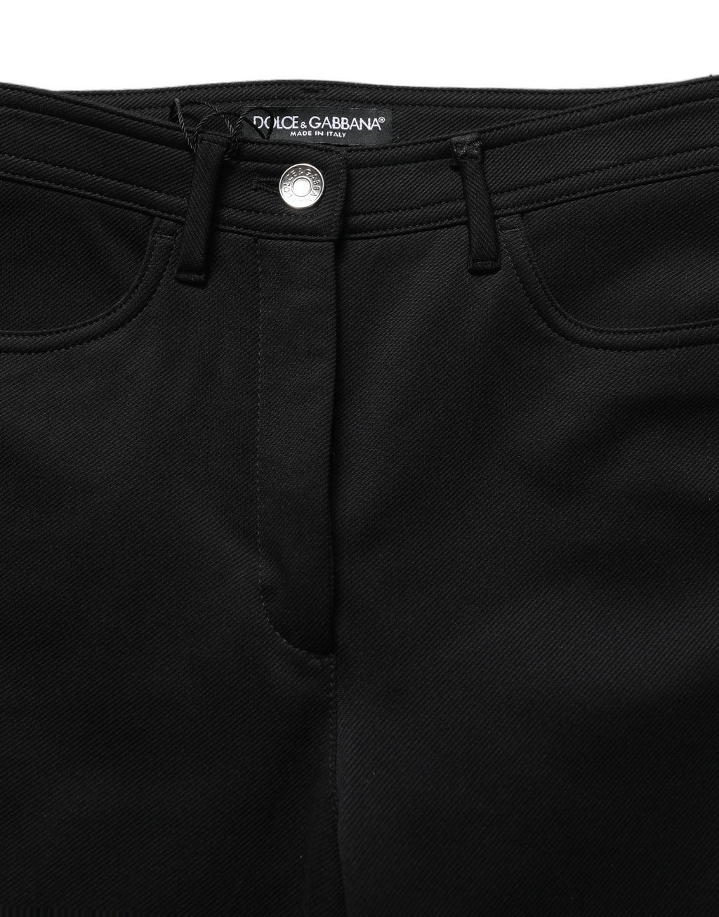 Dolce & Gabbana Schwarze Skinny High-Waist-Hose aus Stretch-Nylon