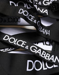 Dolce & Gabbana Schwarze Skinny High Waist Hose mit Logo-Tape und Cut-Out-Details