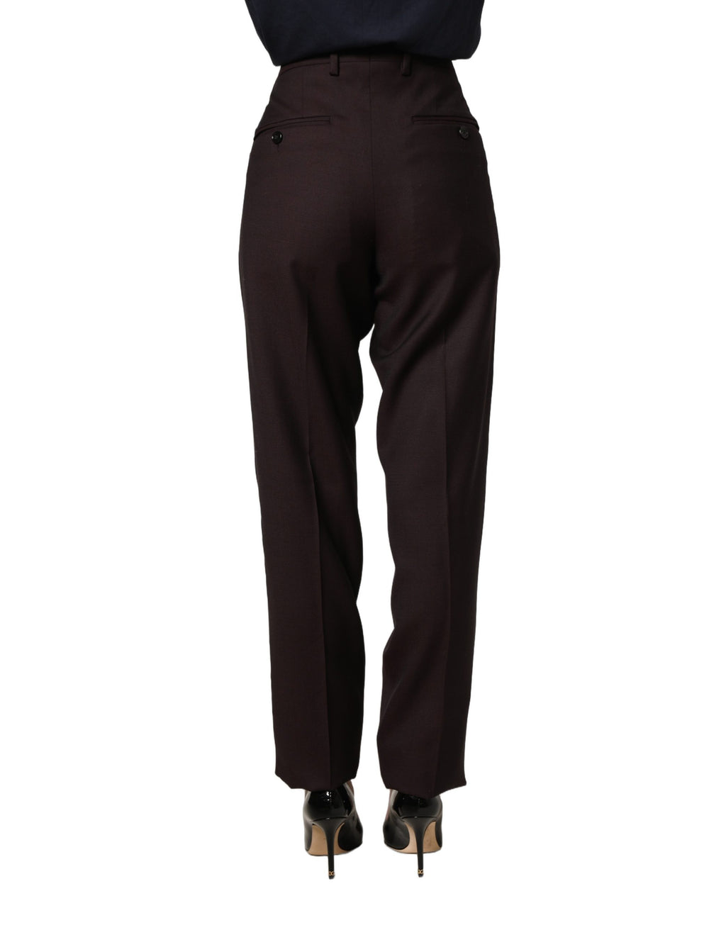 Dolce & Gabbana Braune Seidenhose mit geradem Bein