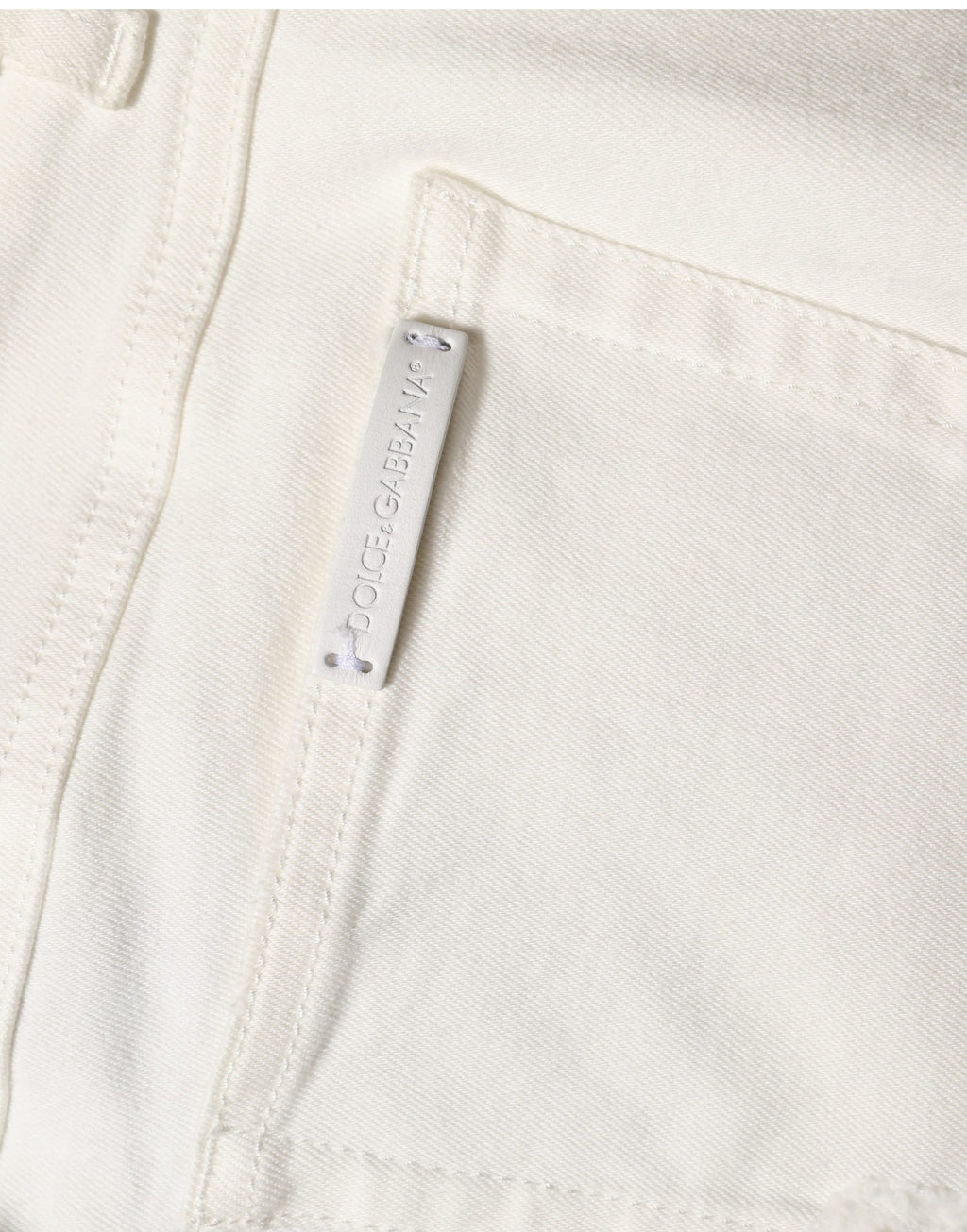 Dolce & Gabbana Weiße Skinny-Jeans aus Baumwoll-Denim mit Destroyed-Effekt